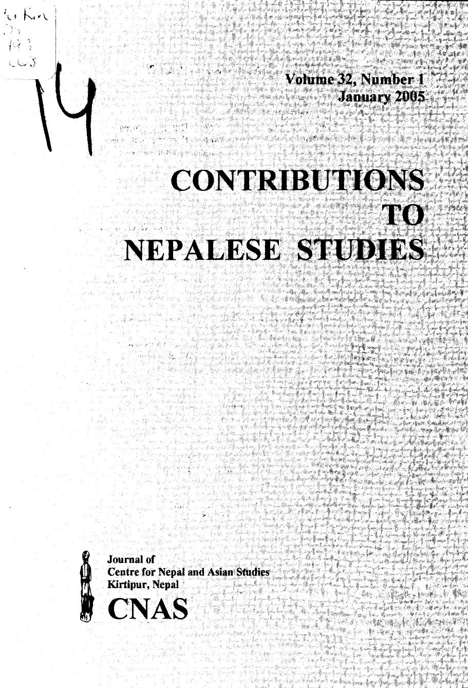 Contributions To Nepalese Studies :Volume 32-01